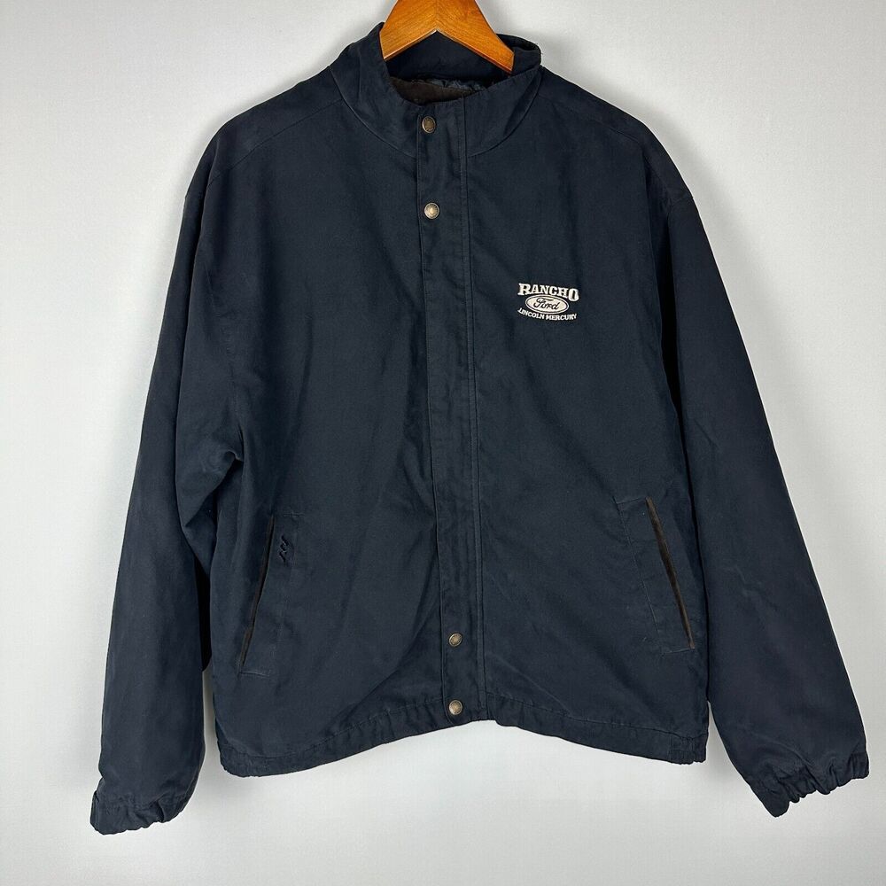 Rancho Ford Lincoln Mercury Mens Faux Suede Jacket‎ Coat Sz Medium Monterey Club